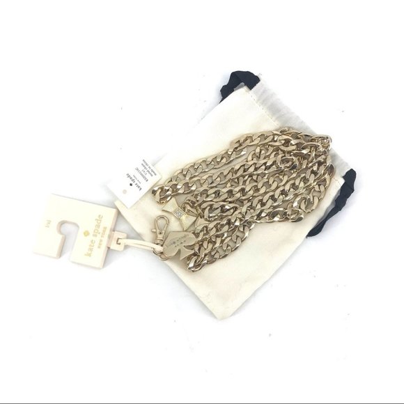 Kate Spade Gold Pave Crystal Bow Chain Belt | New With Tags main image 3